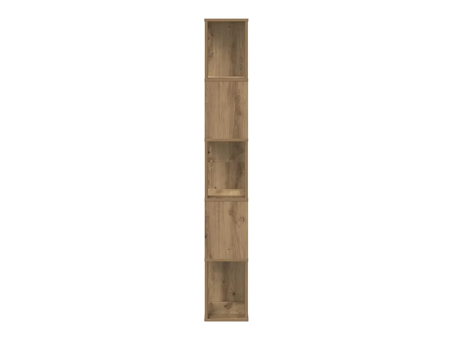 Librería 5 niveles madera roble artesanal 80,5x23,5x162,5 cm