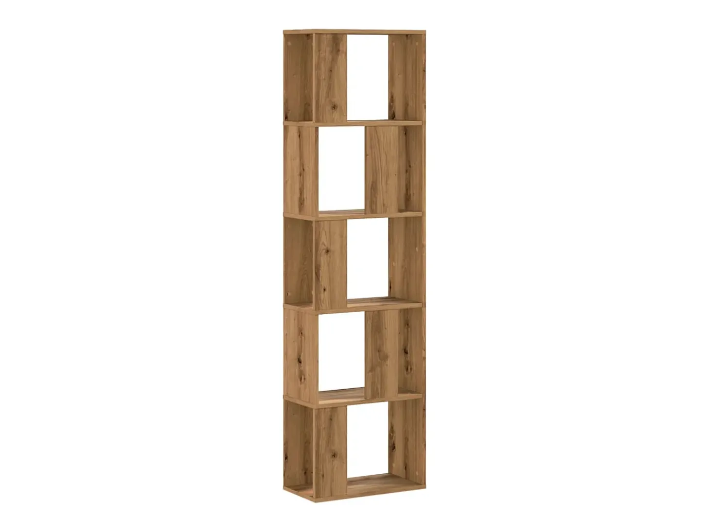 Librería 5 niveles madera roble artesanal 80,5x23,5x162,5 cm ES569549