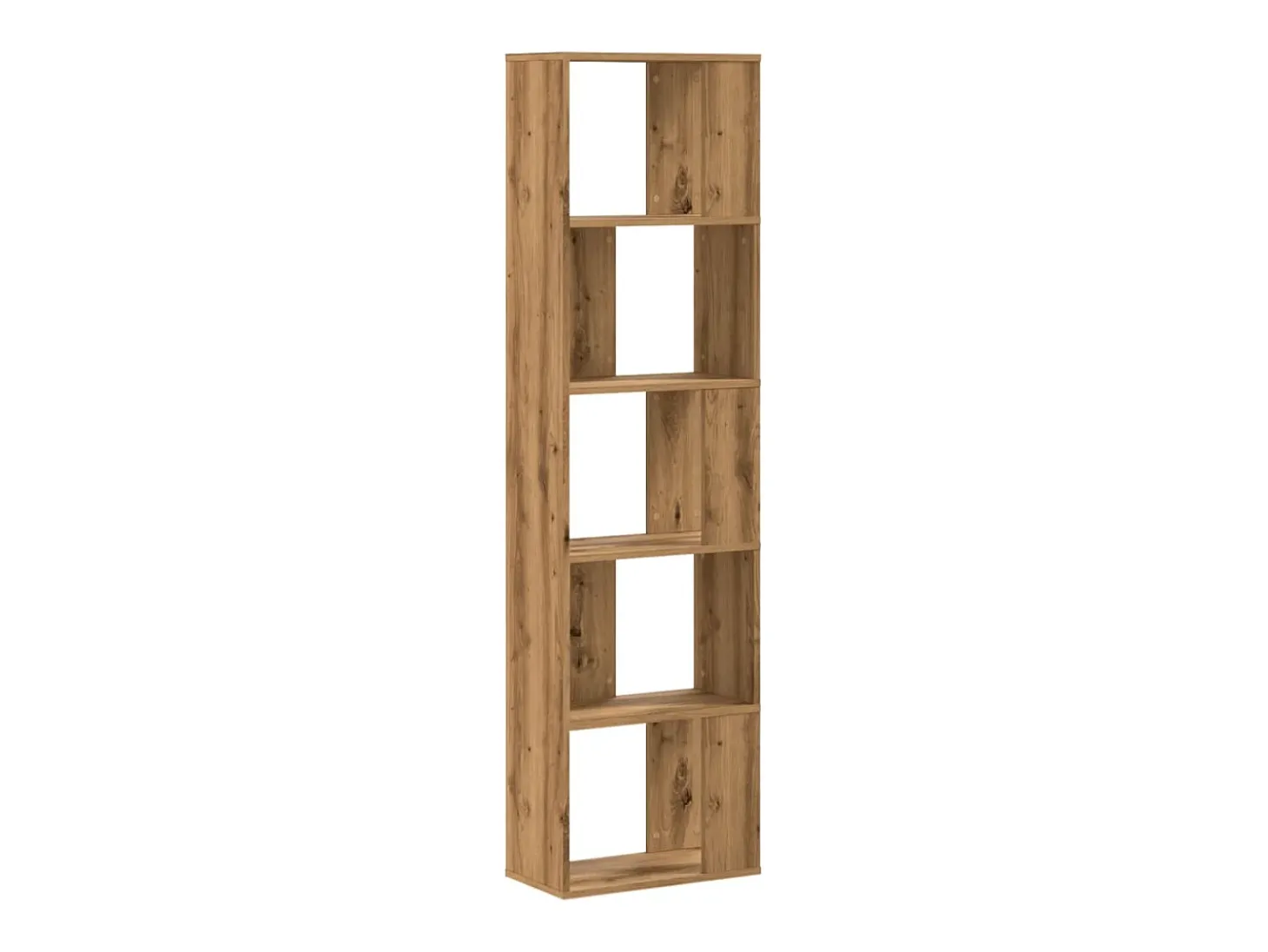Librería 5 niveles madera roble artesanal 80,5x23,5x162,5 cm ES569549