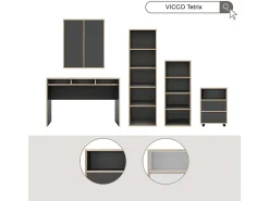 Librería antracita 40x30x100 tetrix