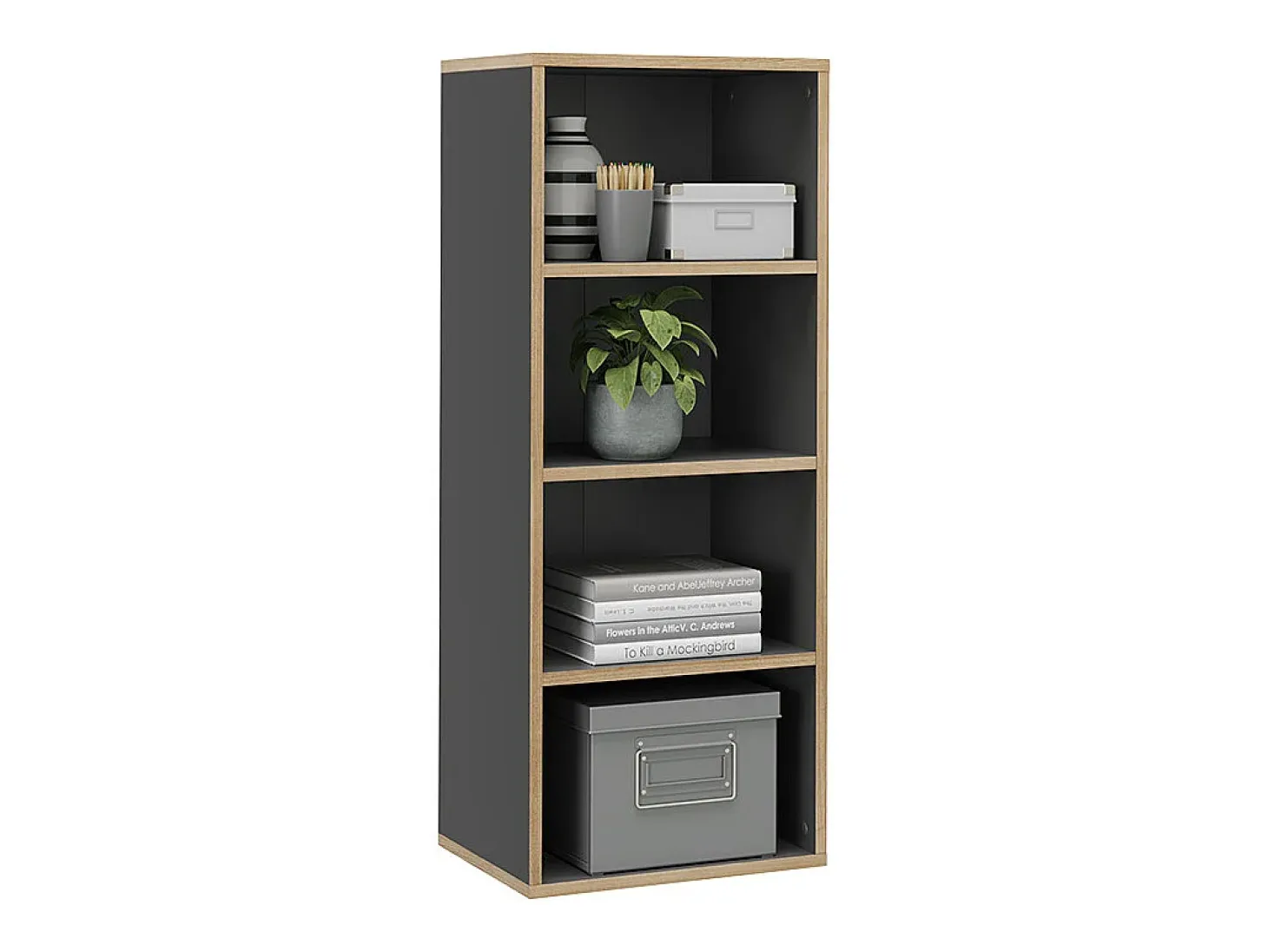 Librería antracita 40x30x100 tetrix