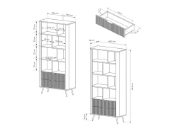 Librería: Bege, 88,2 x 38 x 193,8 cm
