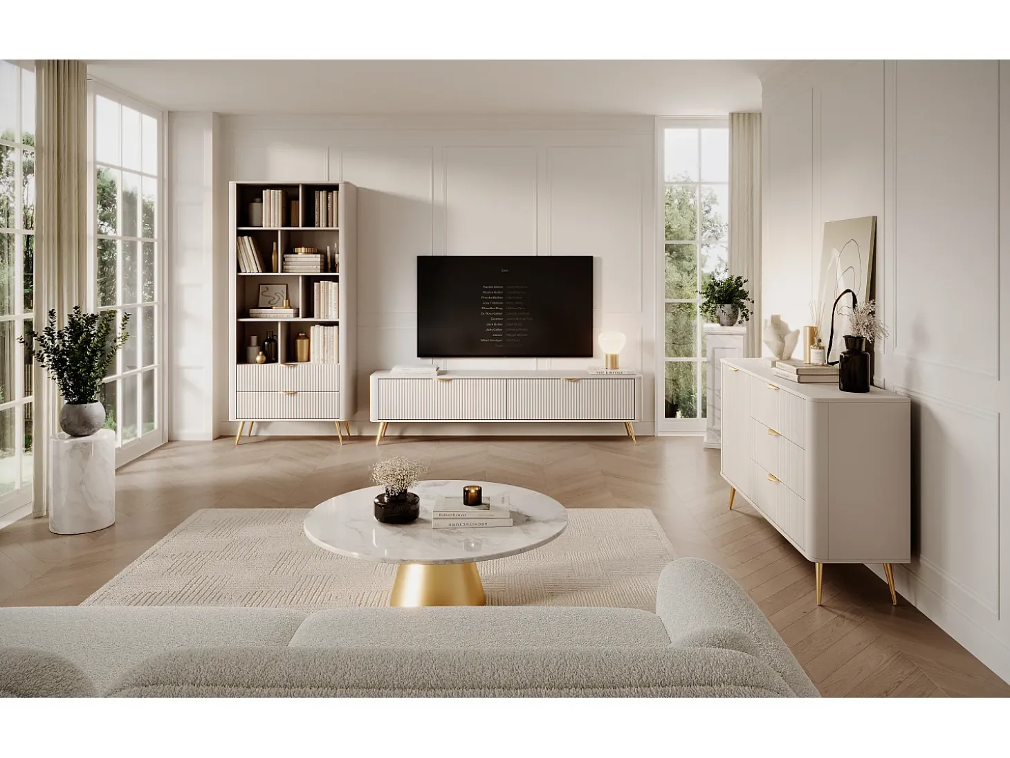 Librería: Bege, 88,2 x 38 x 193,8 cm