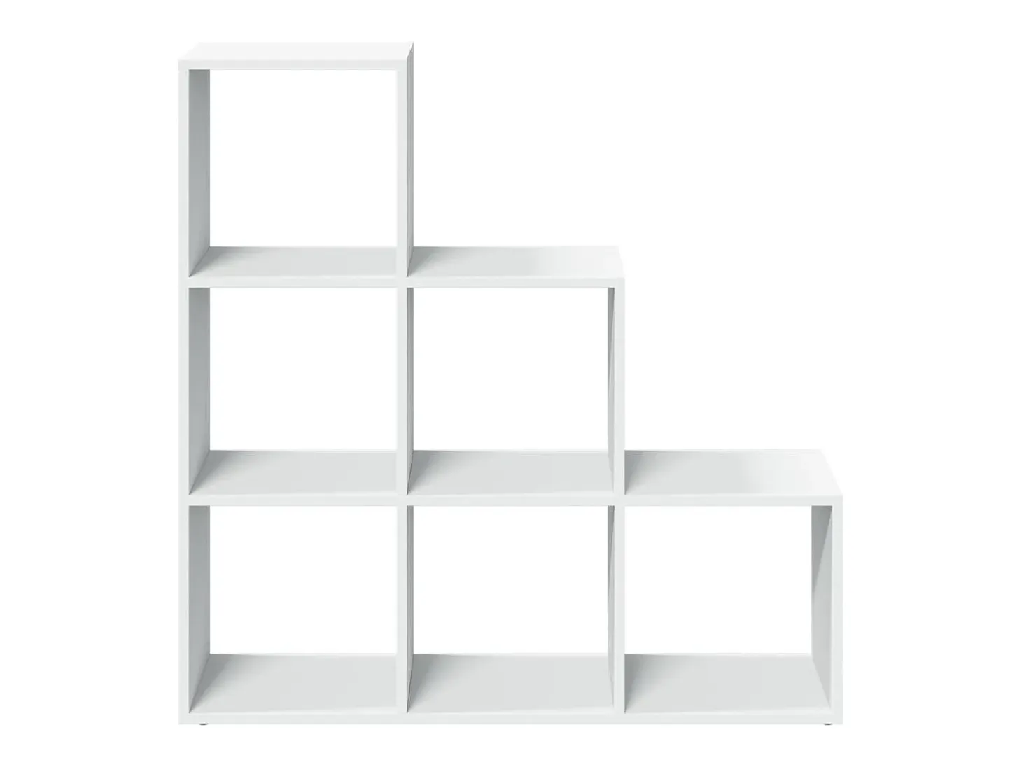 Librería biombo de 3 niveles, blanca, 99x29x99 cm, madera de ingeniería