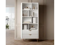 Librería: Blanco, 88,2 x 38 x 193,8 cm