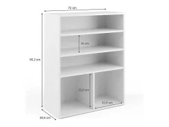 Librería blanco 72x30.6x90.2