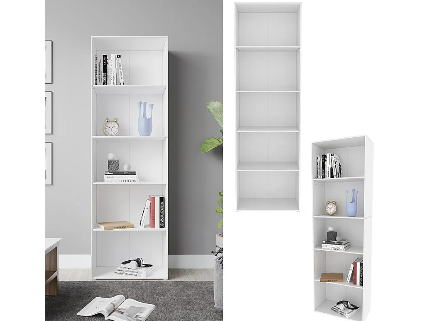 Librería blanco 60x30.4x190 bob