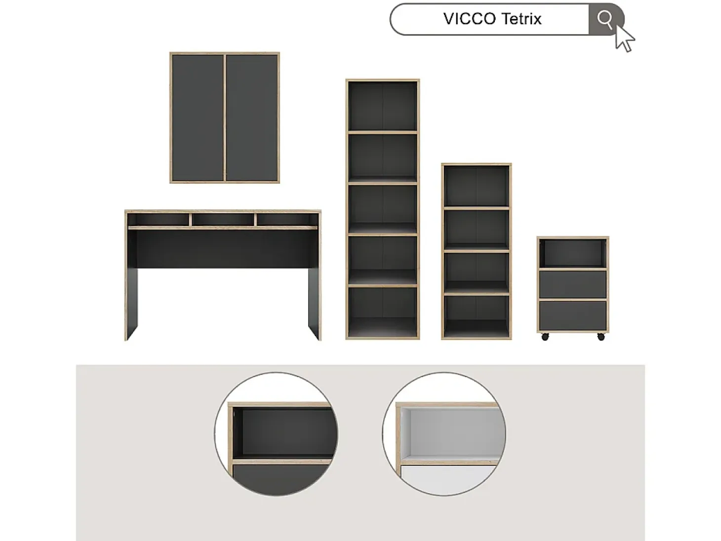 Librería blanco 40x30x140 tetrix