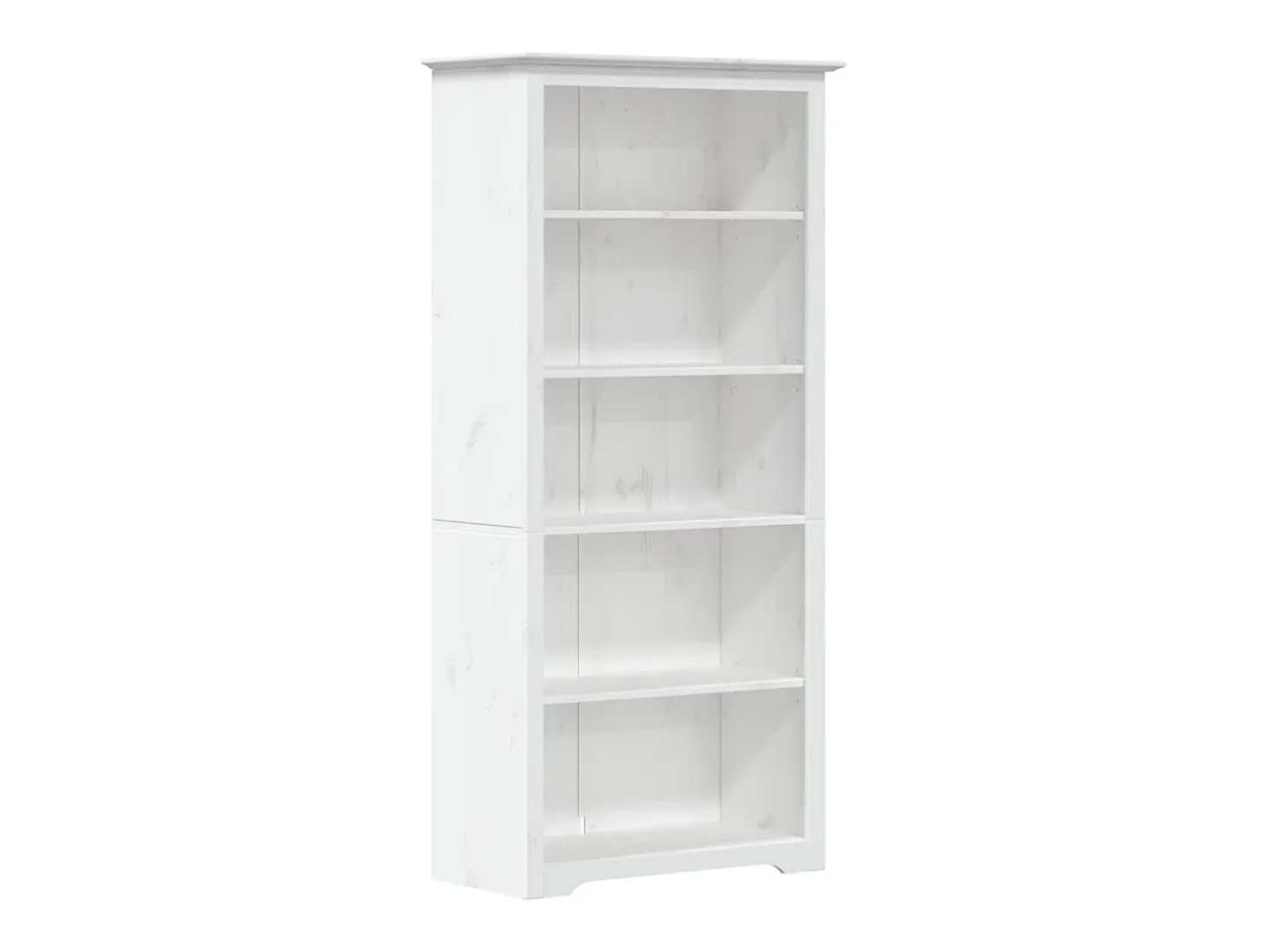 Librería BODO 5 estantes madera maciza pino blanco 80x38x180 cm