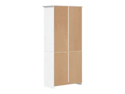 Librería BODO 5 estantes madera maciza pino blanco 80x38x180 cm