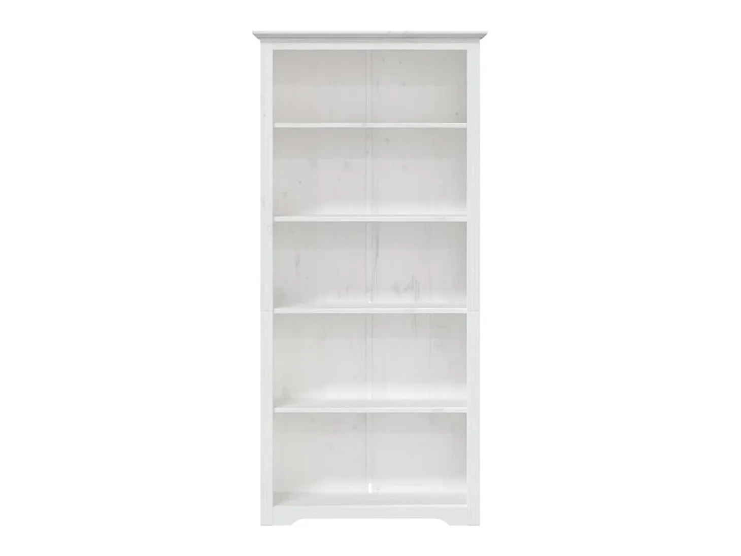 Librería BODO 5 estantes madera maciza pino blanco 80x38x180 cm