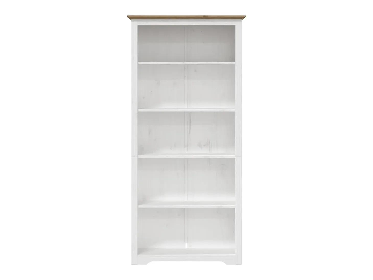 Librería BODO 5 estantes madera maciza pino marrón 80x38x180 cm