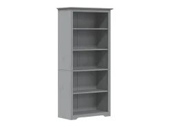 Librería BODO 5 estantes madera maciza pino gris 80x38x180 cm