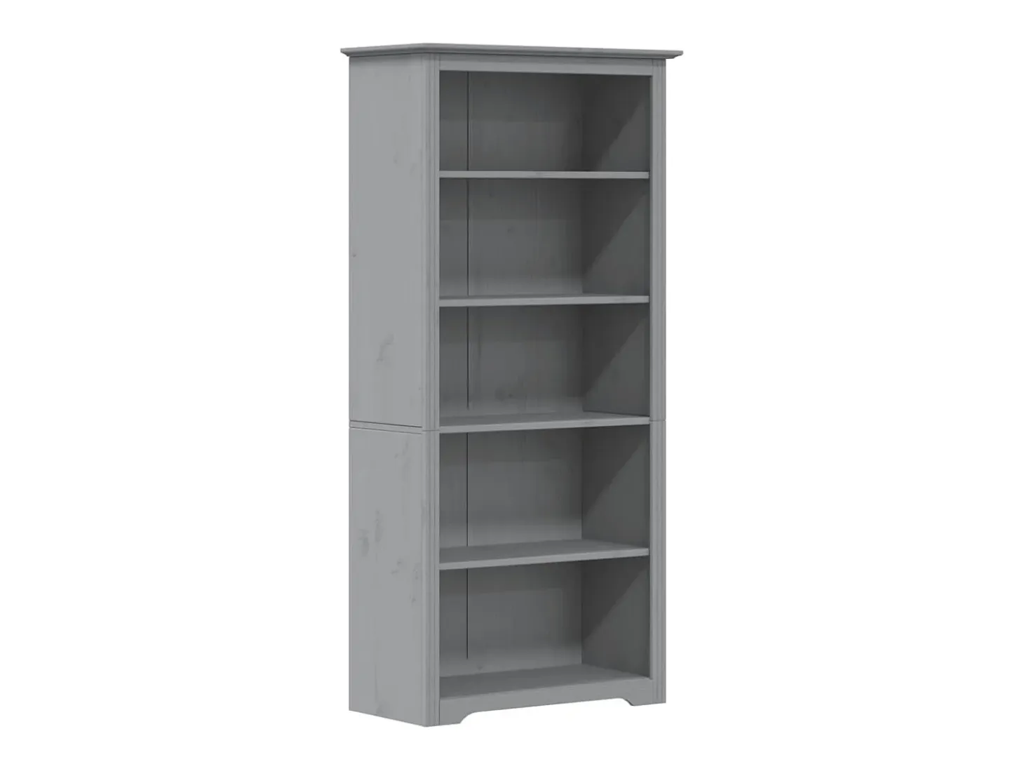 Librería BODO 5 estantes madera maciza pino gris 80x38x180 cm