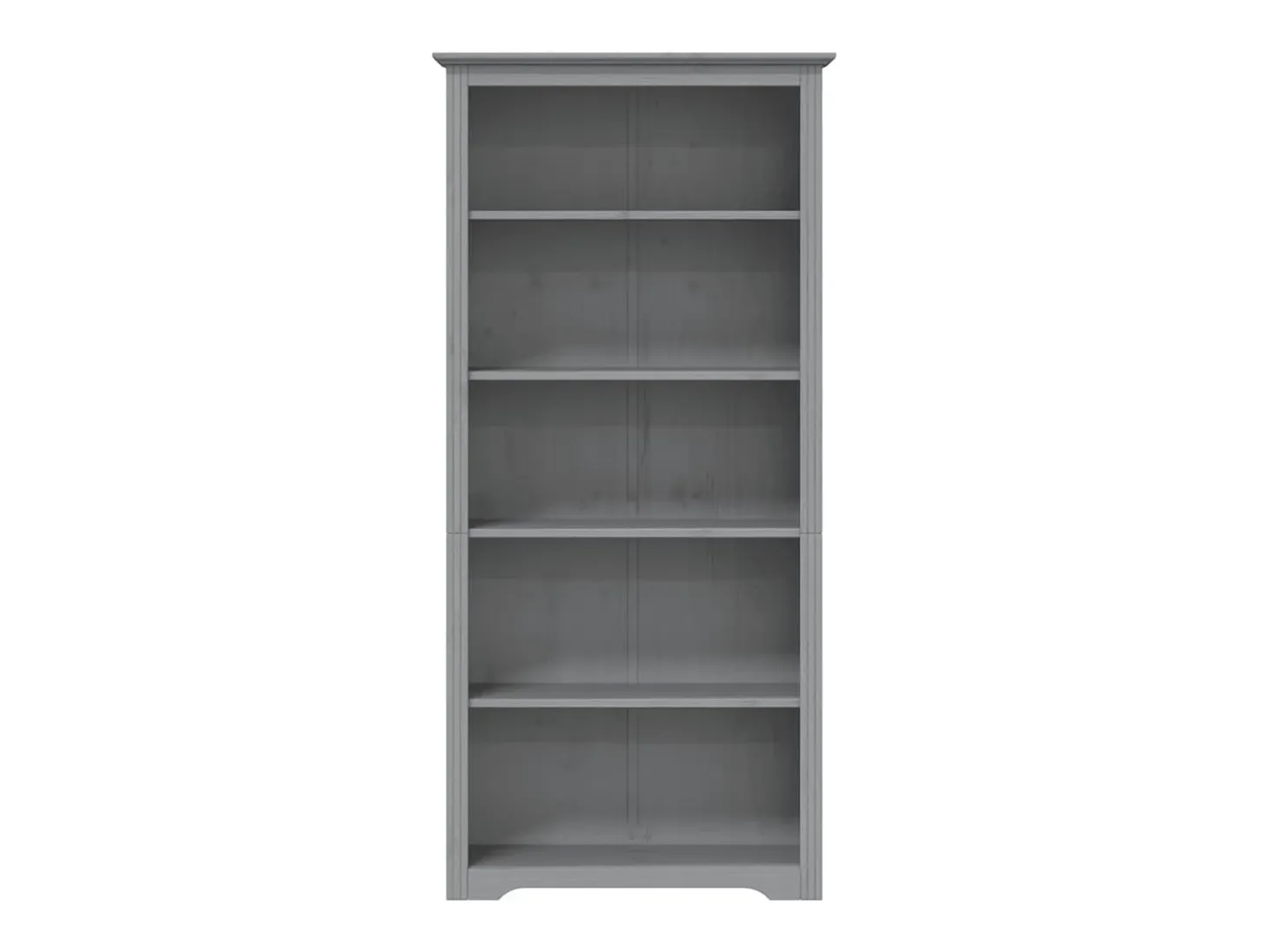 Librería BODO 5 estantes madera maciza pino gris 80x38x180 cm
