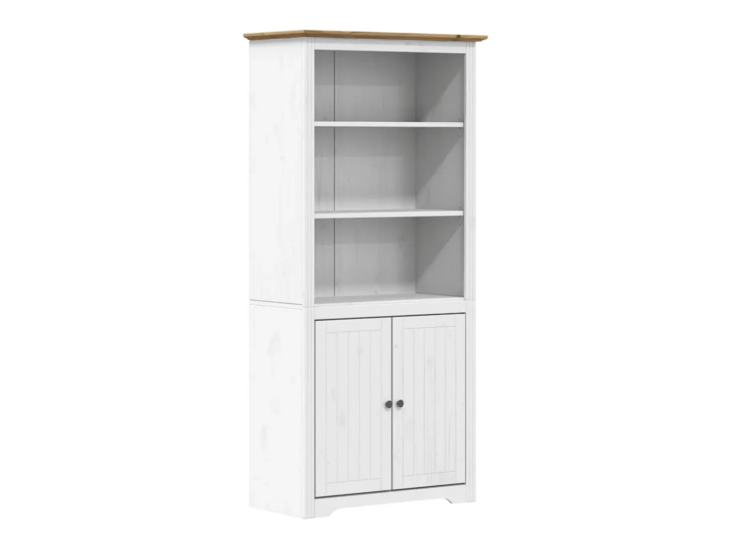 Librería BODO madera maciza de pino blanco y marrón 80x40x172cm