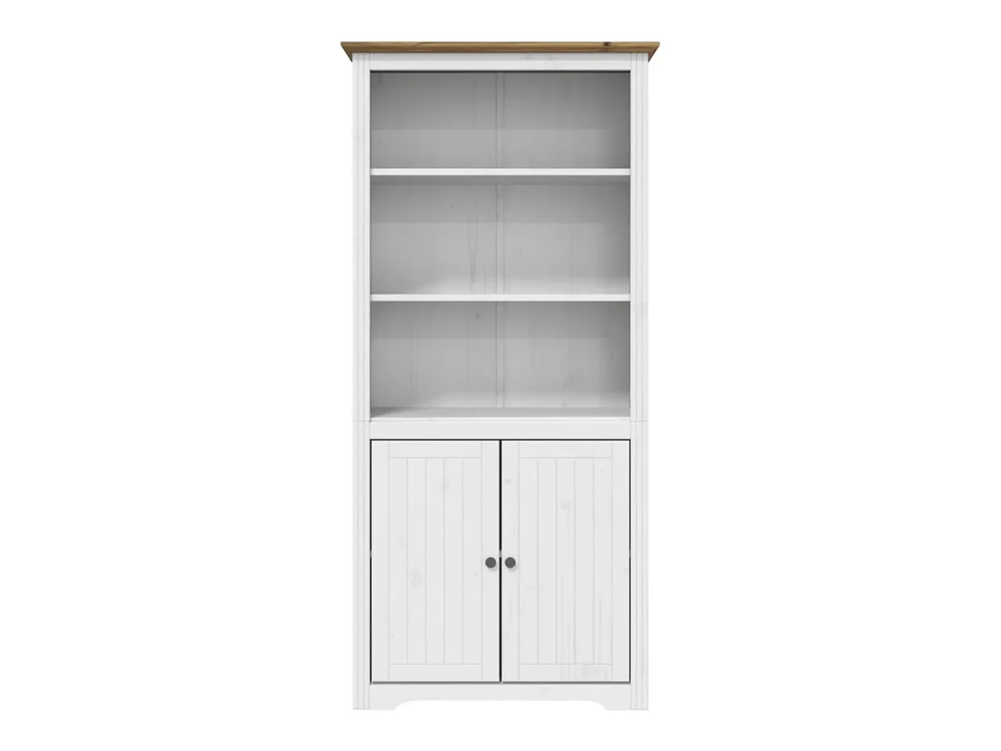 Librería BODO madera maciza de pino blanco y marrón 80x40x172cm