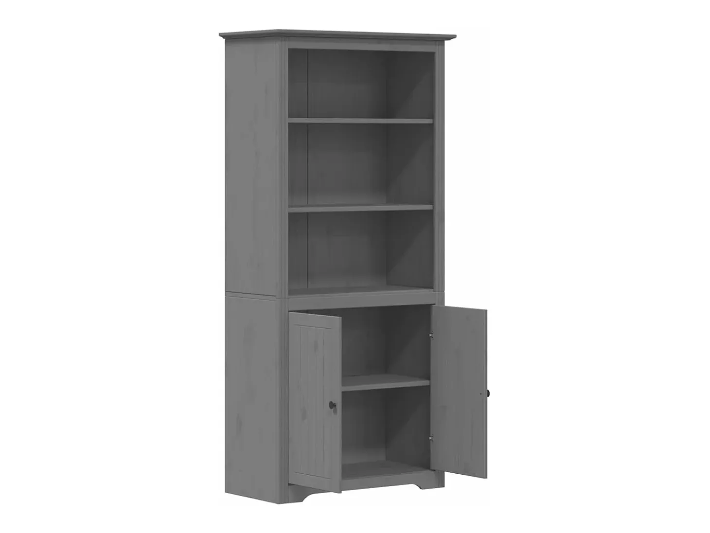 Librería BODO madera maciza de pino gris 80x40x172 cm