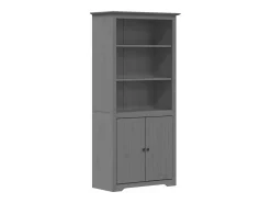 Librería BODO madera maciza de pino gris 80x40x172 cm