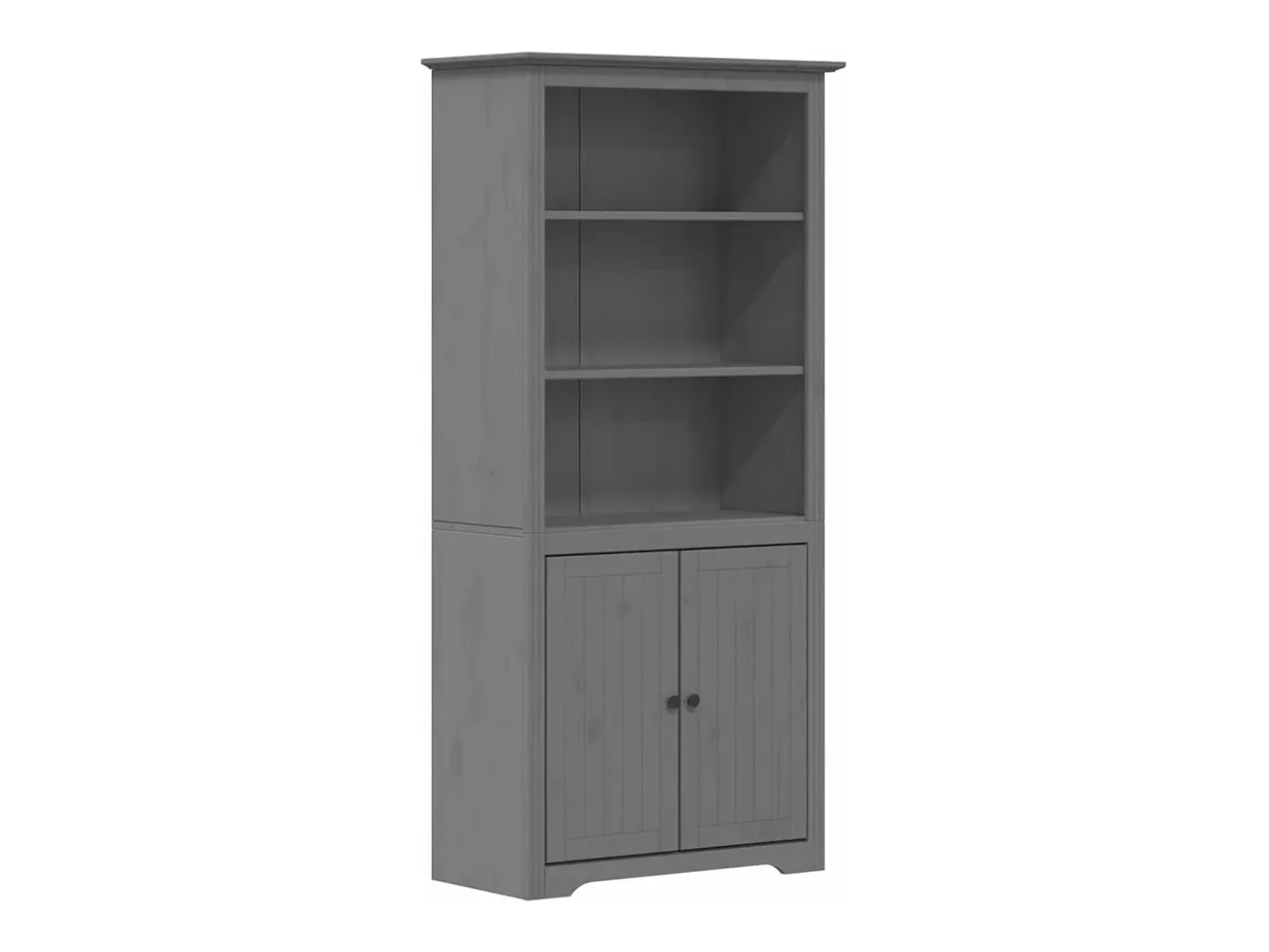 Librería BODO madera maciza de pino gris 80x40x172 cm