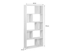Librería con 5 baldas y 10 compartimentos nogal