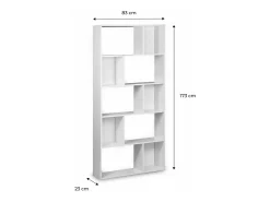 Librería con 5 baldas y 10 compartimentos blanco