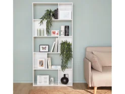 Librería con 5 baldas y 10 compartimentos blanco