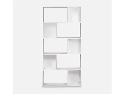 Librería con 5 baldas y 10 compartimentos blanco