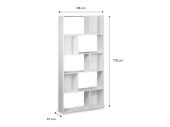 Librería con 5 baldas y 10 compartimentos blanco