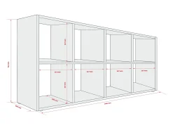 Librería con 8 compartimentos – color: cachemira – 147 × 74 × 30 cm, vertical u horizontal