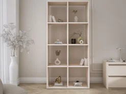 Librería con 8 compartimentos – color: cachemira – 147 × 74 × 30 cm, vertical u horizontal