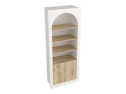 Librería con 4 huecos y 2 puertas - Blanco y natural claro - CYMORA