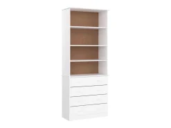 Librería con cajones ALTA madera de pino blanco 77x35x186,5 cm