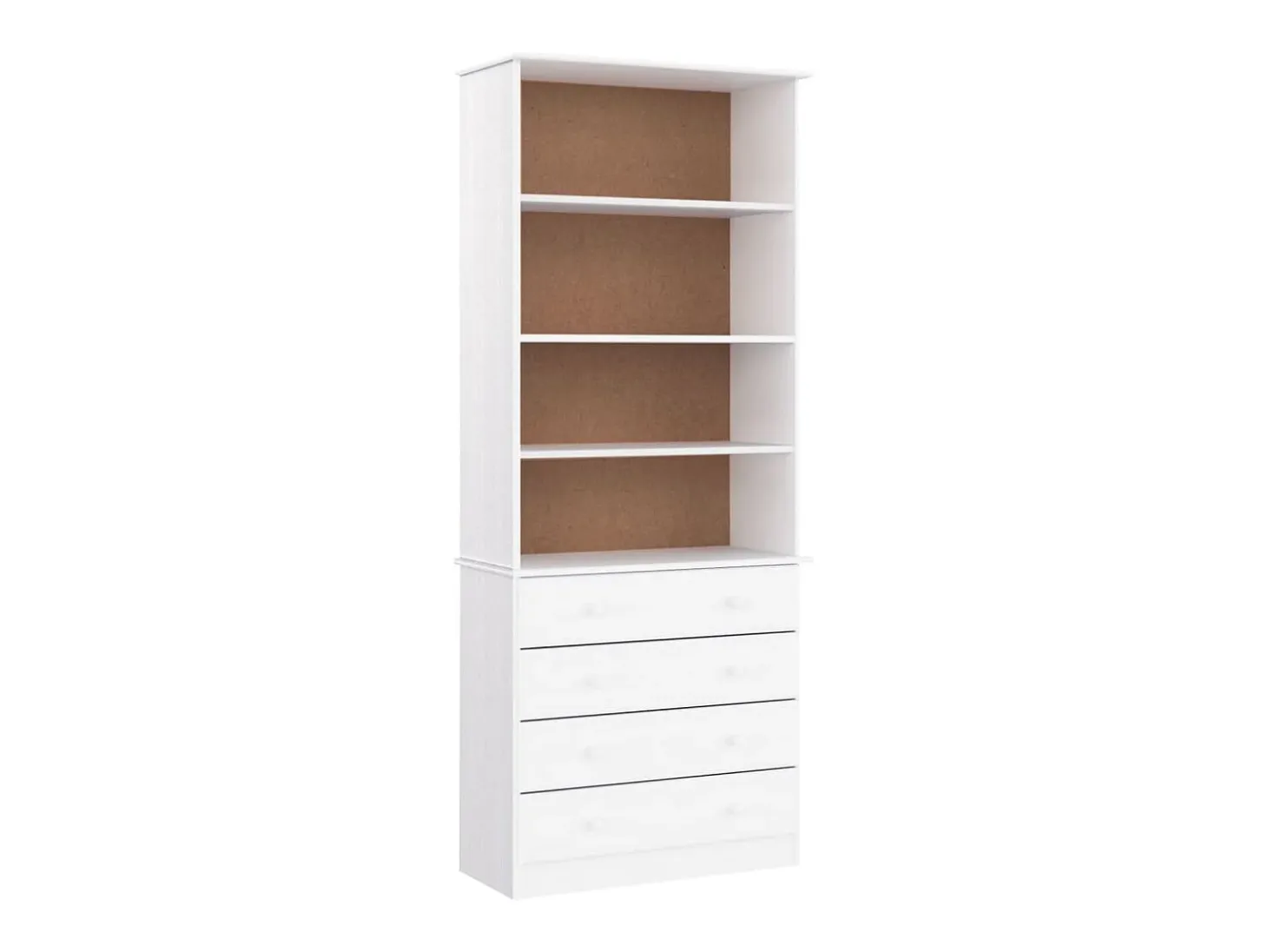 Librería con cajones ALTA madera de pino blanco 77x35x186,5 cm