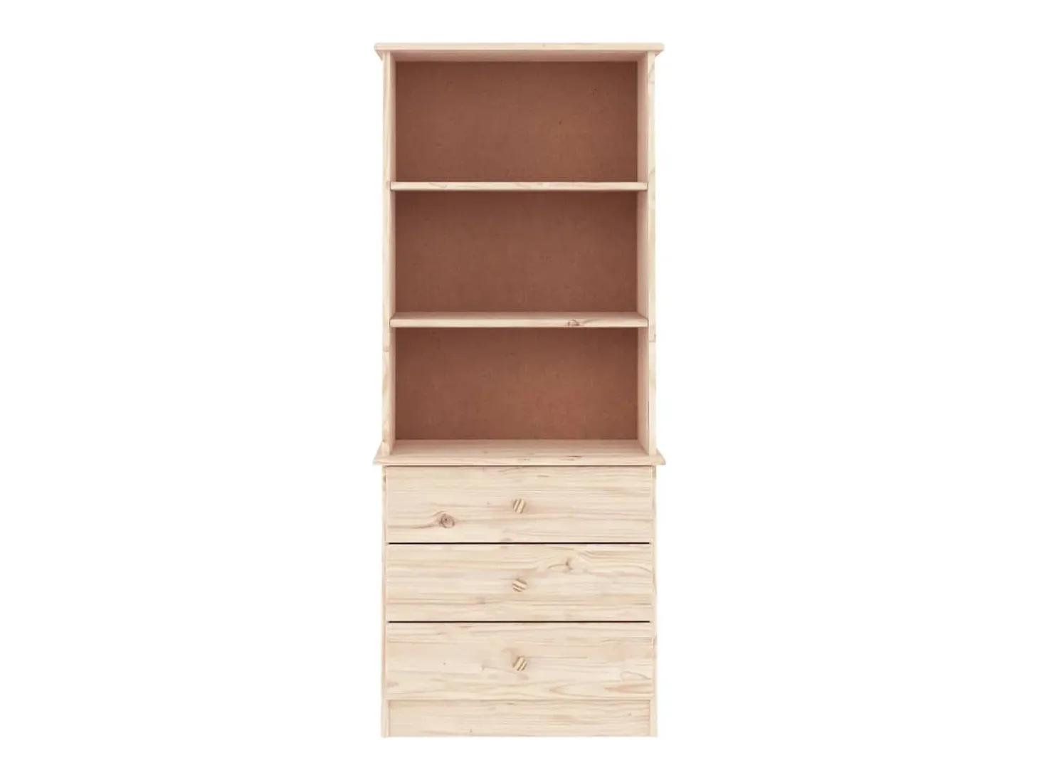 Librería con cajones ALTA madera maciza de pino 60x35x142 cm