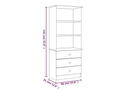 Librería con cajones ALTA madera de pino blanco 60x35x142 cm