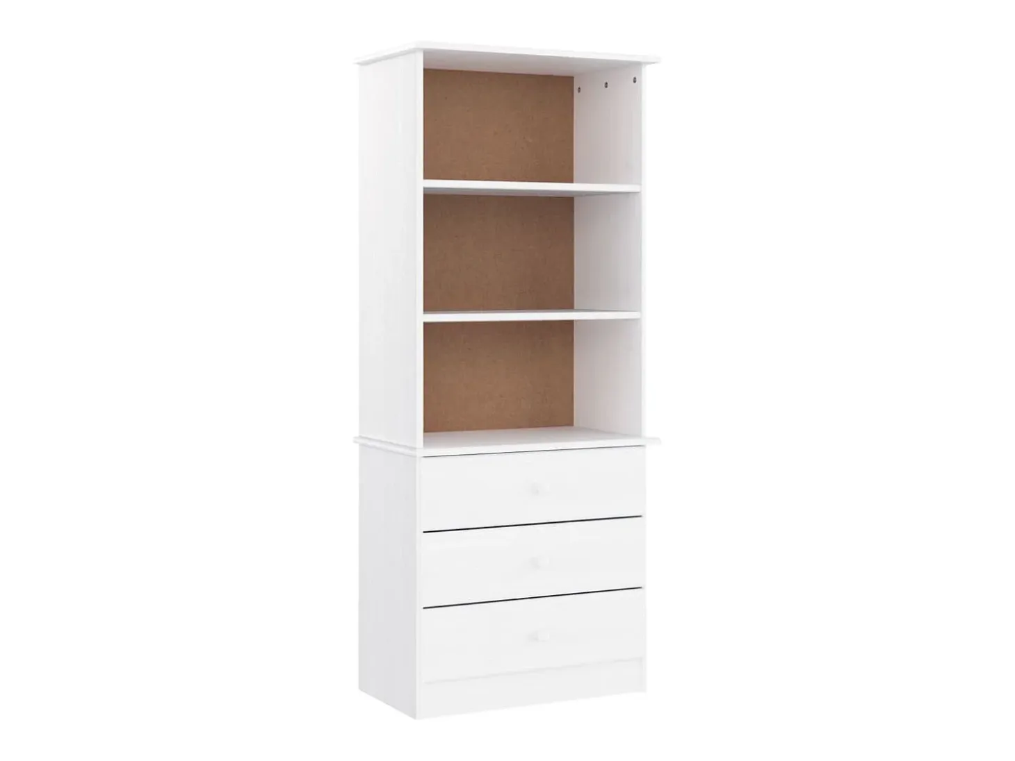 Librería con cajones ALTA madera de pino blanco 60x35x142 cm