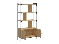 Librería con puertas roble Sonoma 76,5x30x154,5 cm madera de ingeniería