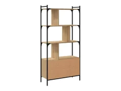 Librería con puertas roble Sonoma 76,5x30x154,5 cm madera de ingeniería