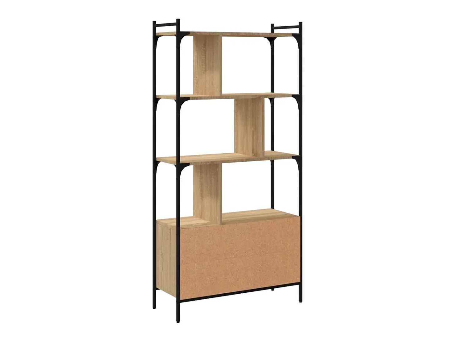 Librería con puertas roble Sonoma 76,5x30x154,5 cm madera de ingeniería