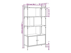 Librería con puertas roble Sonoma 76,5x30x154,5 cm madera de ingeniería