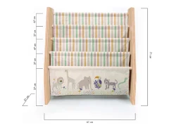 Librería contrachapado de pino y textil África Montessori
