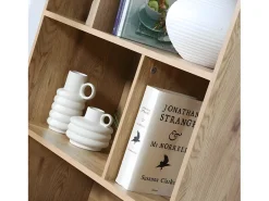 Librería de 6 Compartimentos y 2 Puertas en Ratán Natural H175cm - JAYA