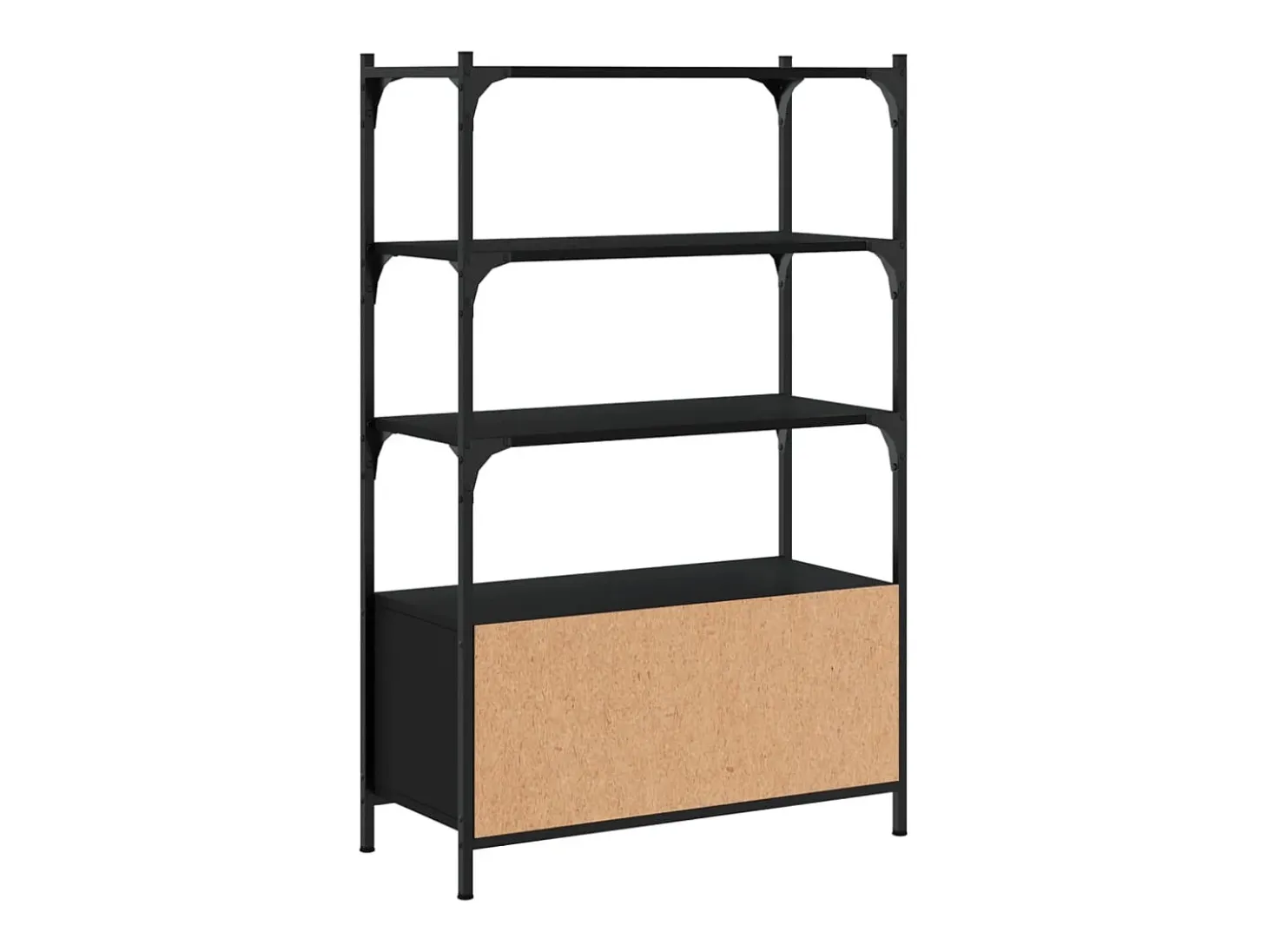 Librería de 3 estantes madera ingeniería negro 70x30x109,5 cm