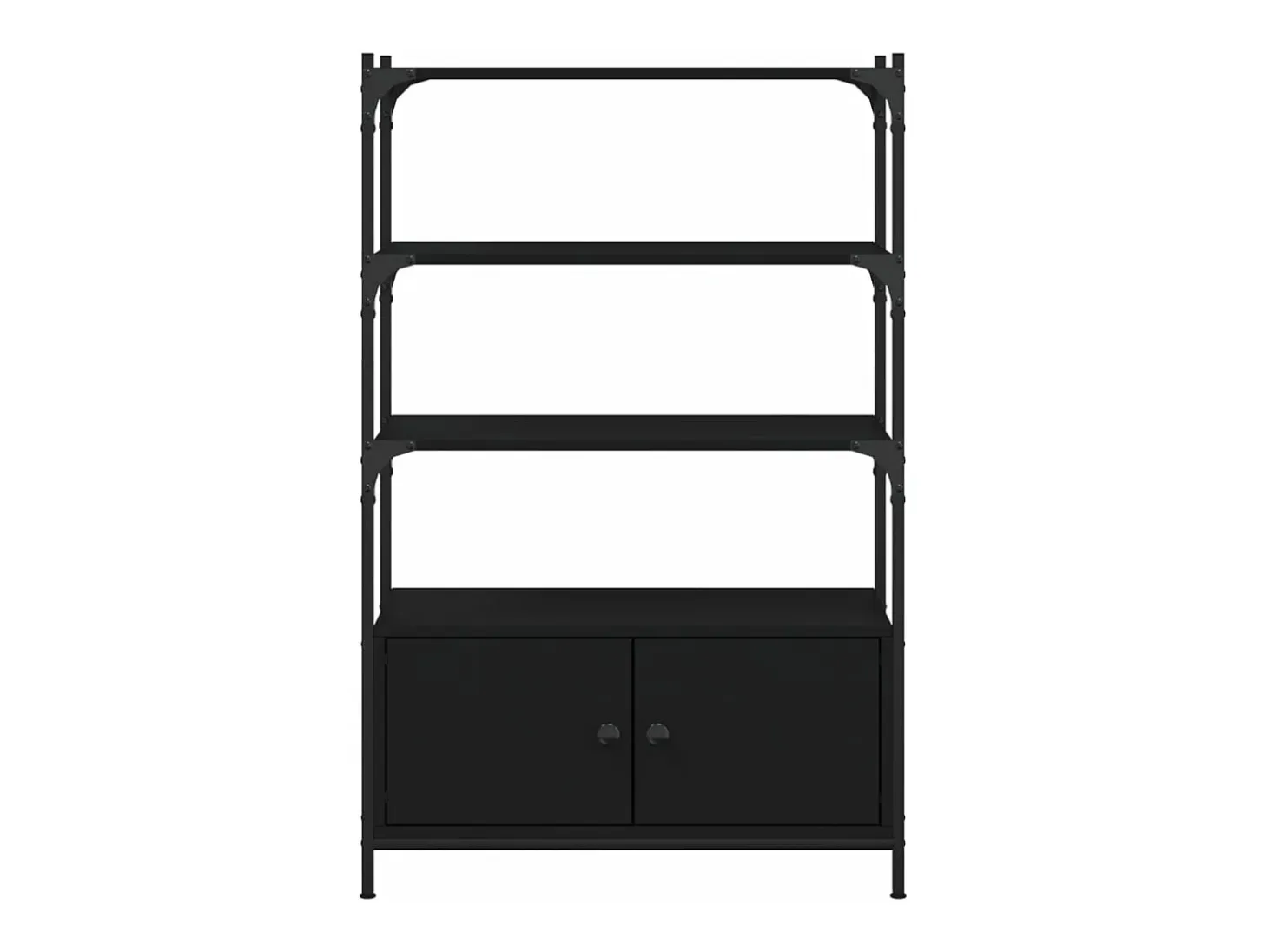 Librería de 3 estantes madera ingeniería negro 70x30x109,5 cm