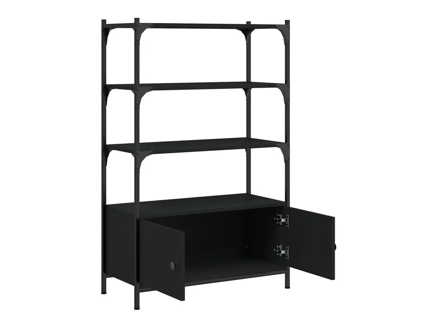 Librería de 3 estantes madera ingeniería negro 70x30x109,5 cm