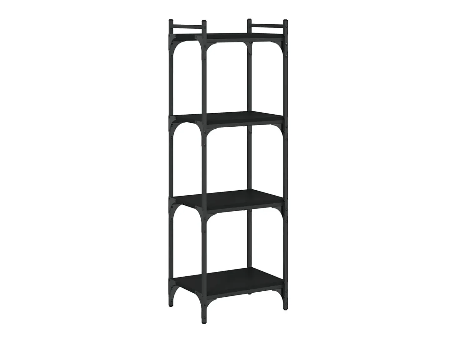 Librería de 4 estantes madera de ingeniería negro 40x30x120 cm