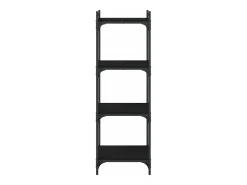 Librería de 4 estantes madera de ingeniería negro 40x30x120 cm