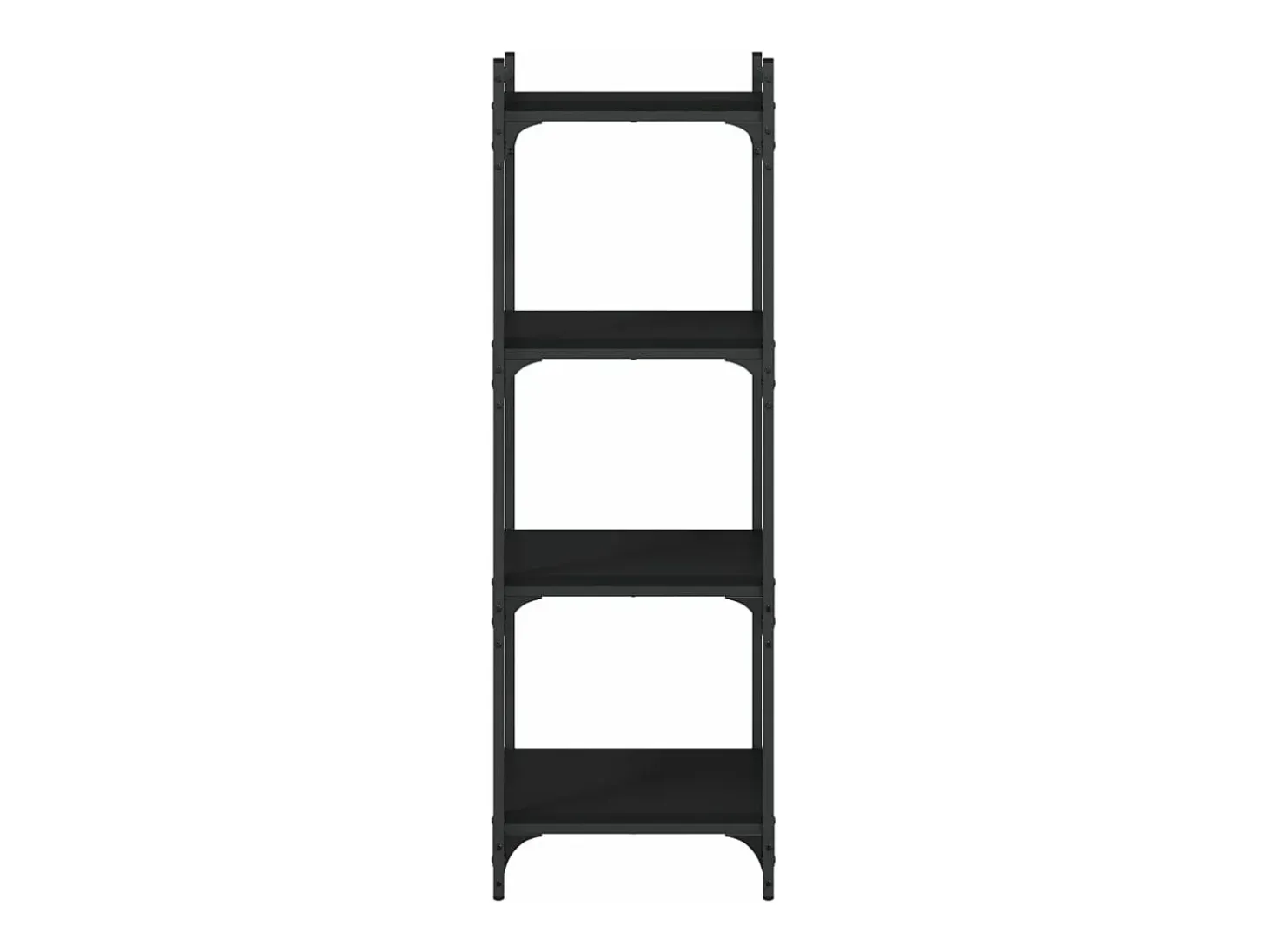 Librería de 4 estantes madera de ingeniería negro 40x30x120 cm