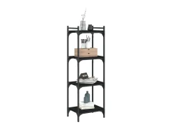 Librería de 4 estantes madera de ingeniería negro 40x30x120 cm